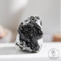 Moonstone Raw Stone Black Tourmalinewith