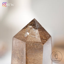 晶中晶金髮晶柱白幽靈共生