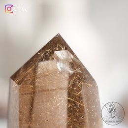晶中晶金髮晶柱白幽靈共生