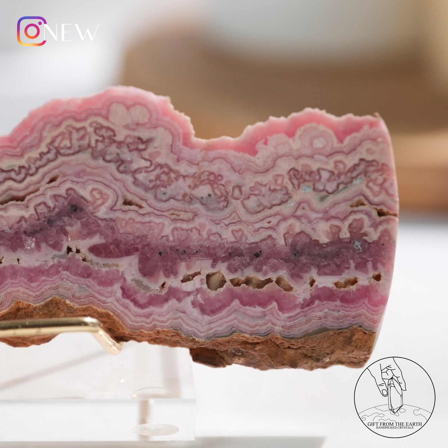 Argentinian rhodochrosite slice