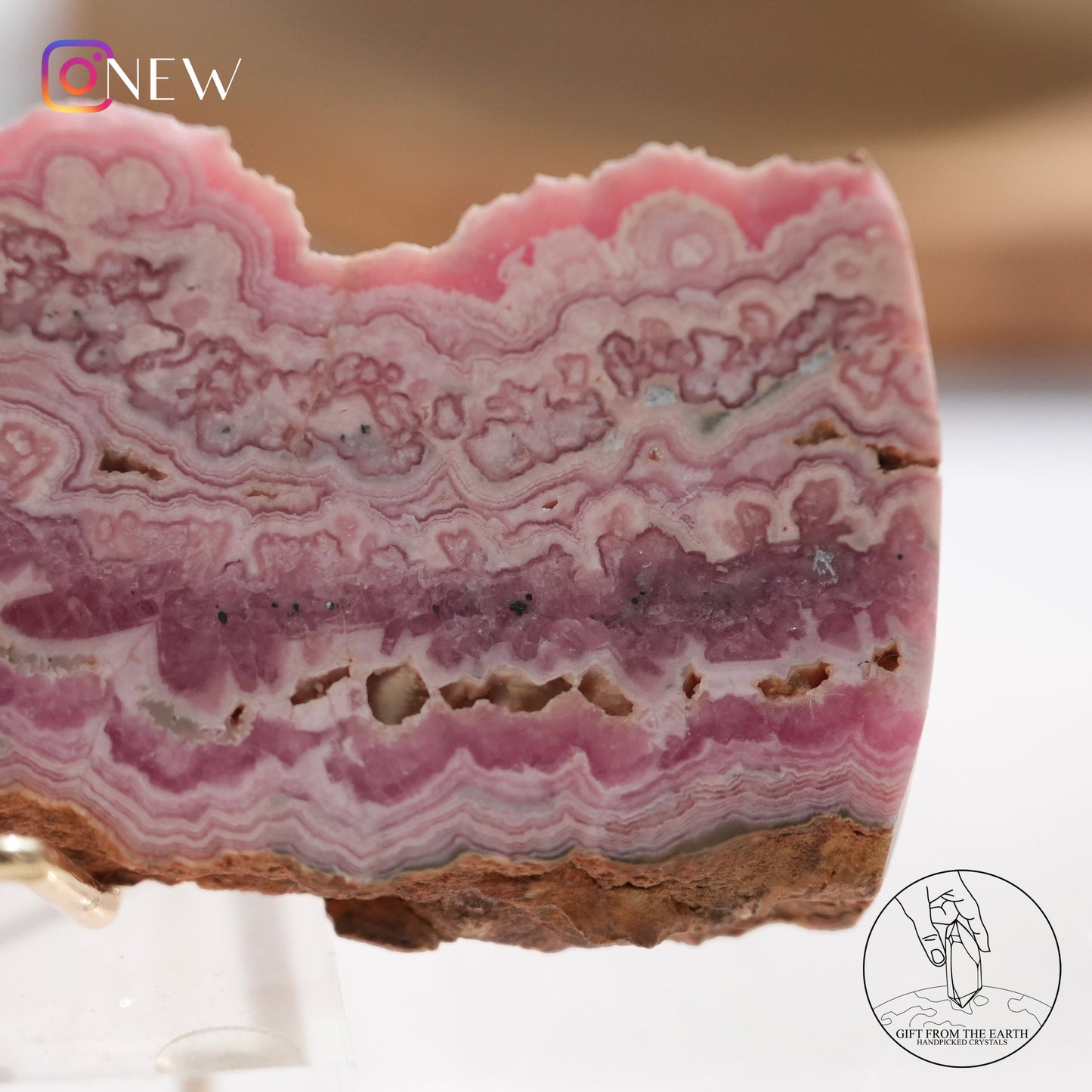 Argentinian rhodochrosite slice