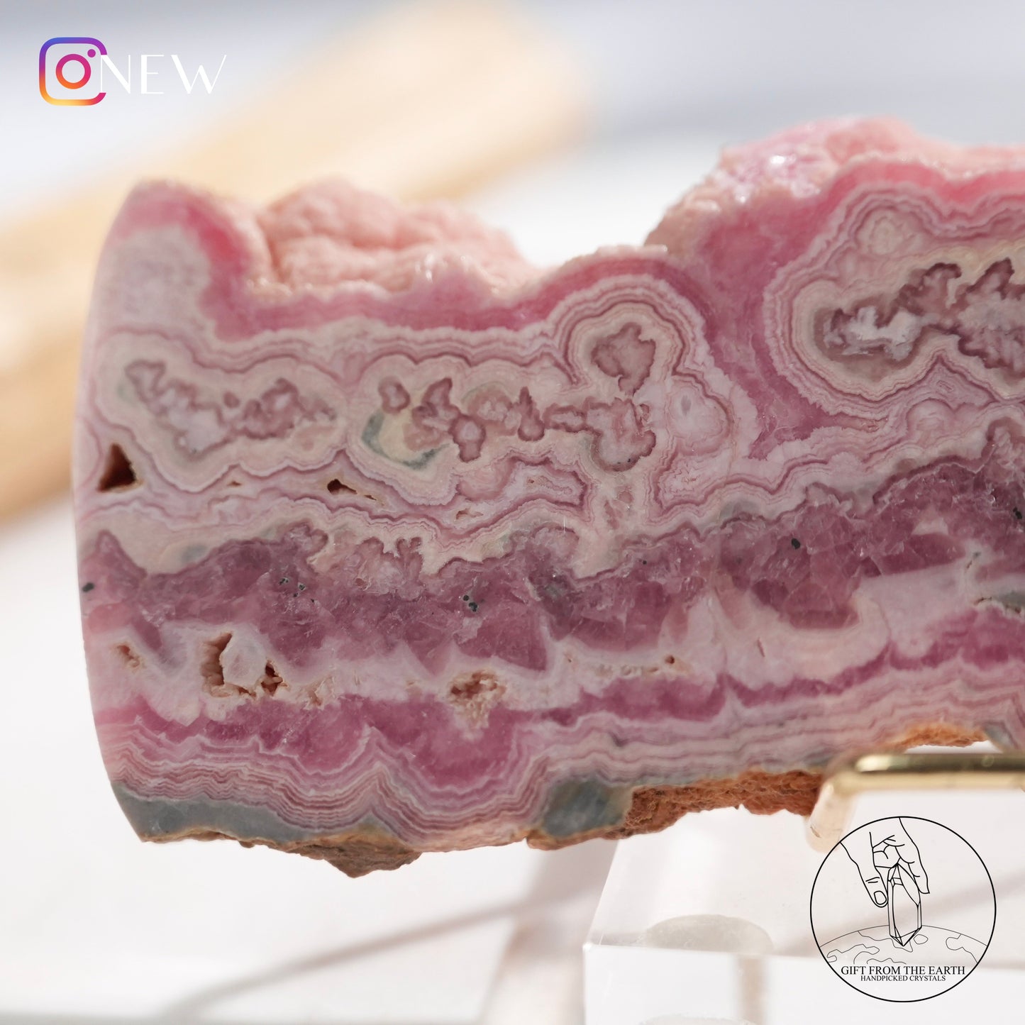 Argentinian rhodochrosite slice