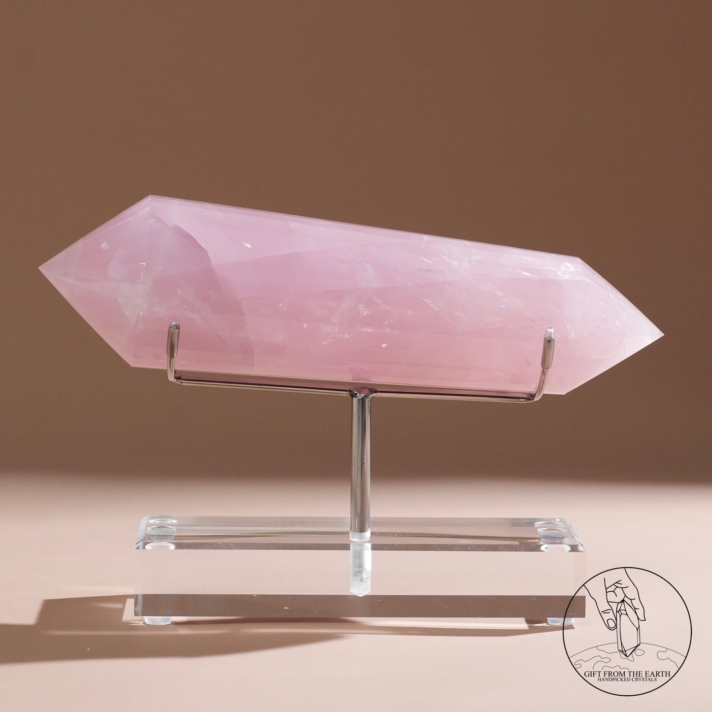 24-faceted Vogel cut rose quartz