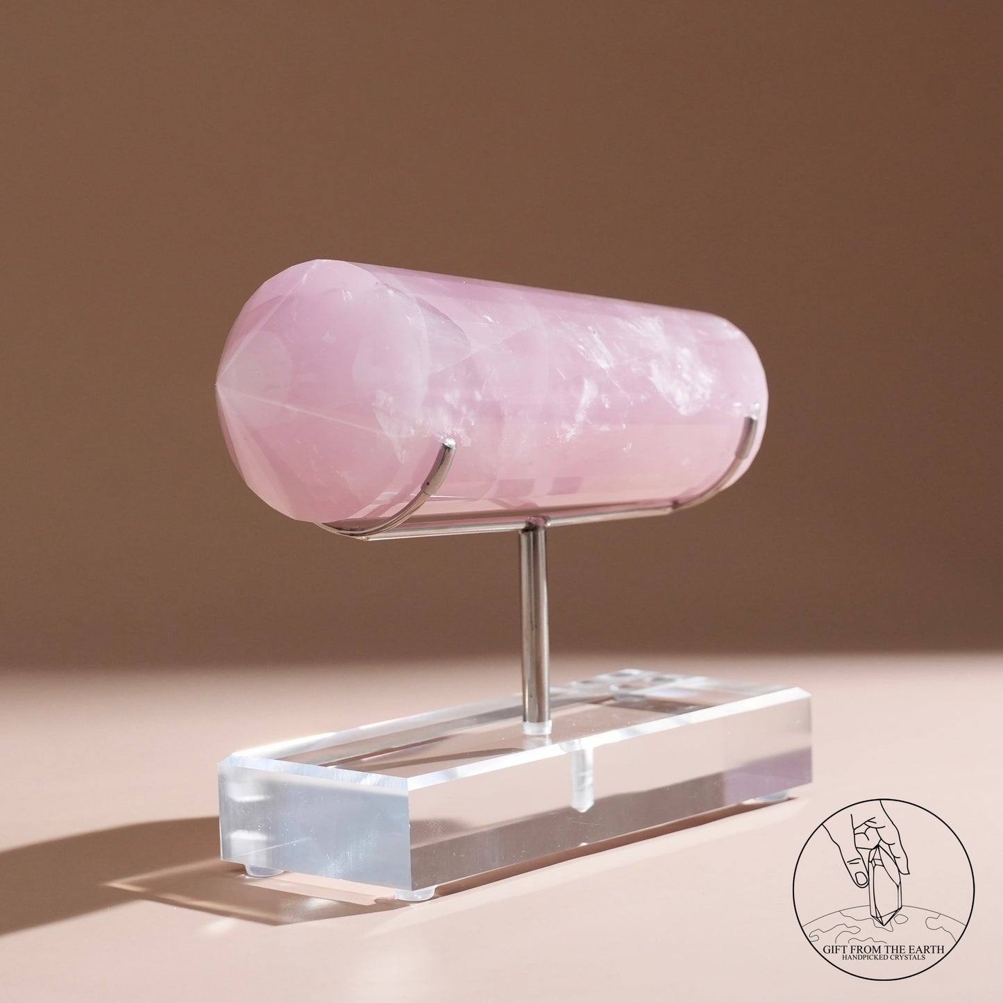 24-faceted Vogel cut rose quartz