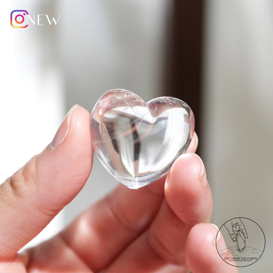 Rainbow clear quartz heart