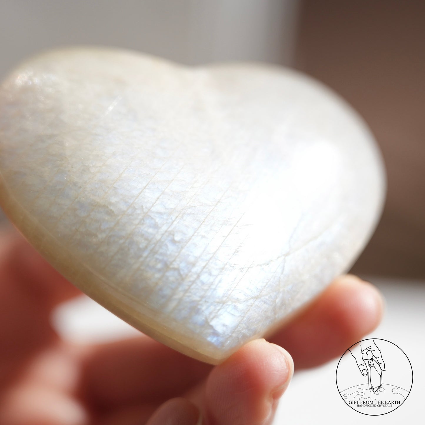 Sri Lankan white moonstone heart