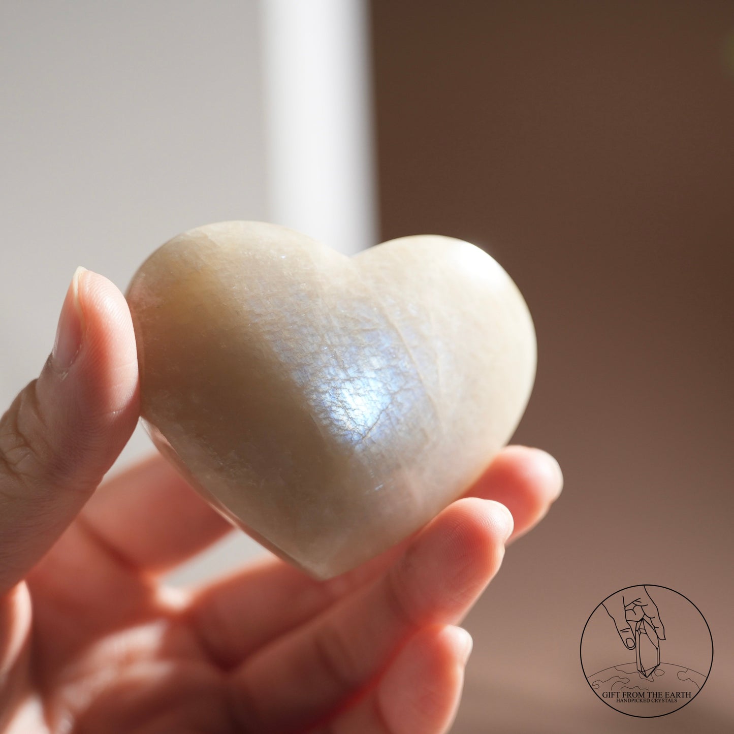 Sri Lankan white moonstone heart