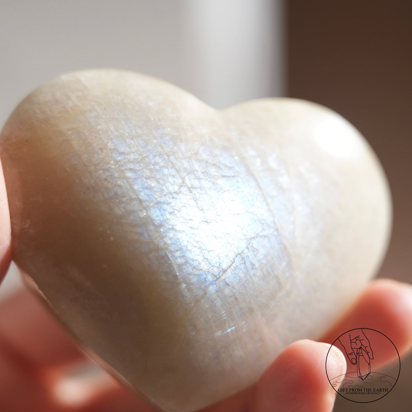 Sri Lankan white moonstone heart