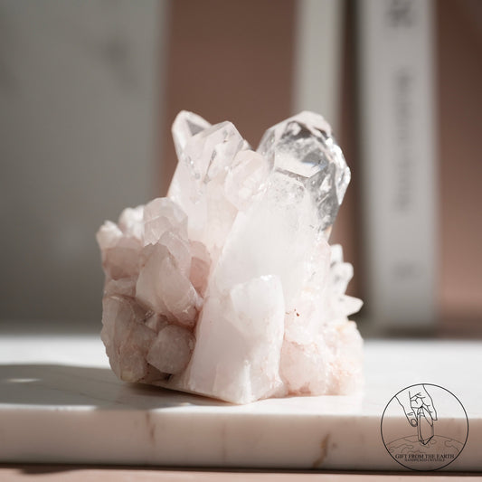 Colombian pink lemurian quartz cluster