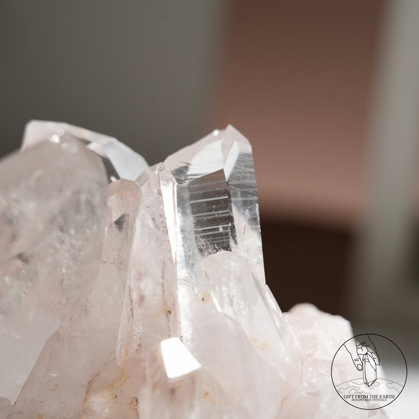 Colombian pink lemurian quartz cluster