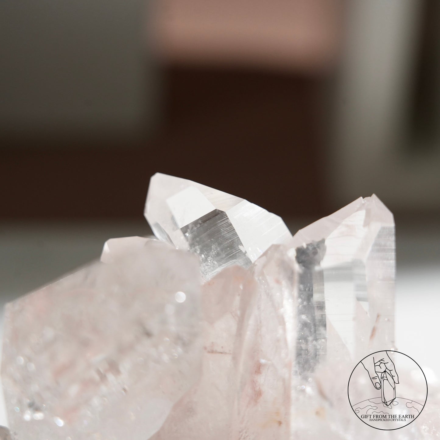 Colombian pink lemurian quartz cluster