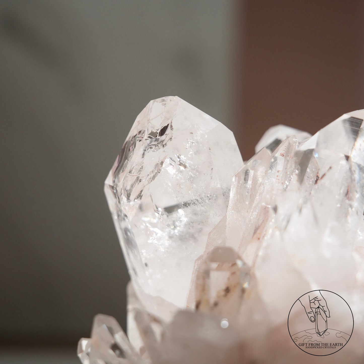 Colombian pink lemurian quartz cluster