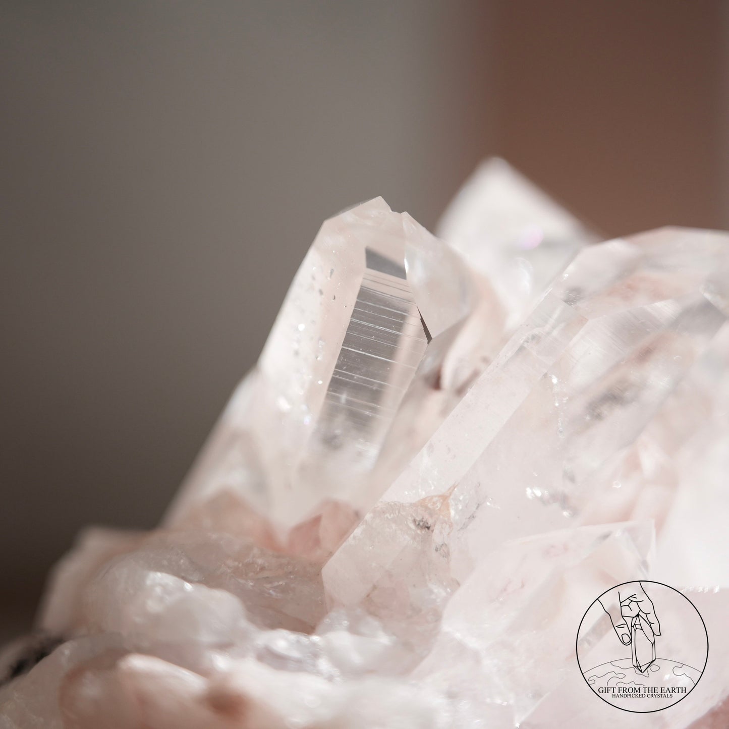 Colombian pink lemurian quartz cluster