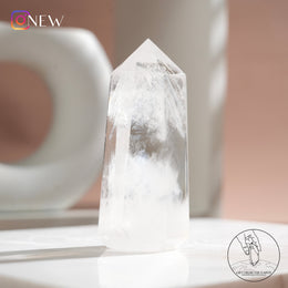 藍針白水晶柱