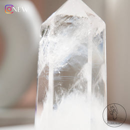 藍針白水晶柱