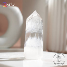 藍針白水晶柱