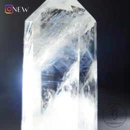 藍針白水晶柱