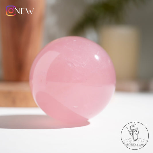 Mozambique starry rose quartz sphere