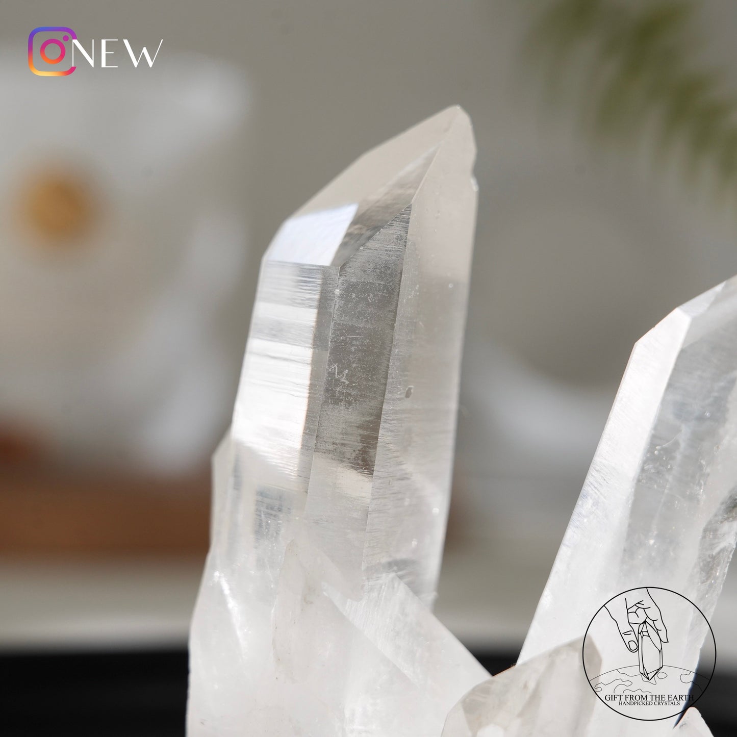 Brazilian blue needle lemurian quartz cluster