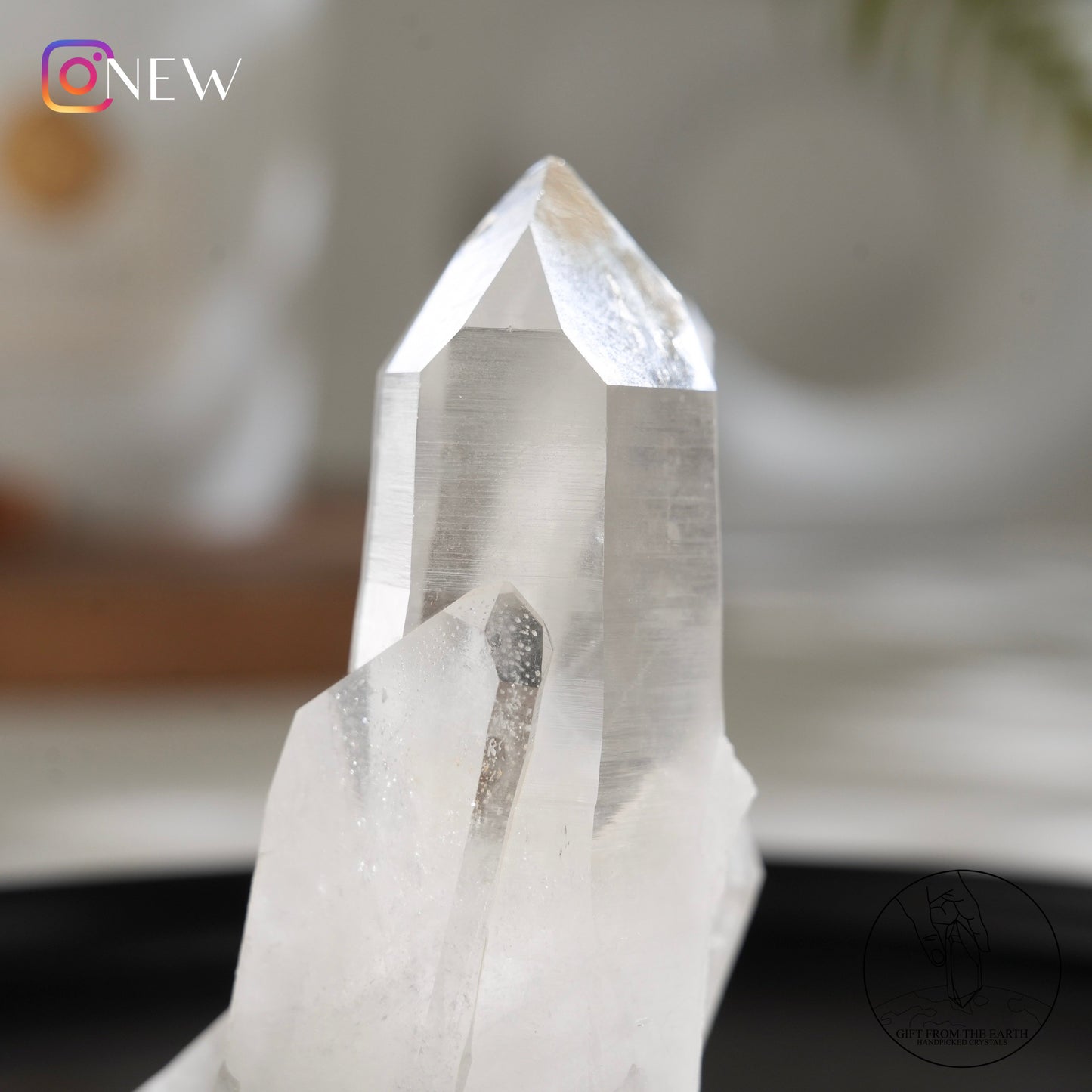 Brazilian blue needle lemurian quartz cluster