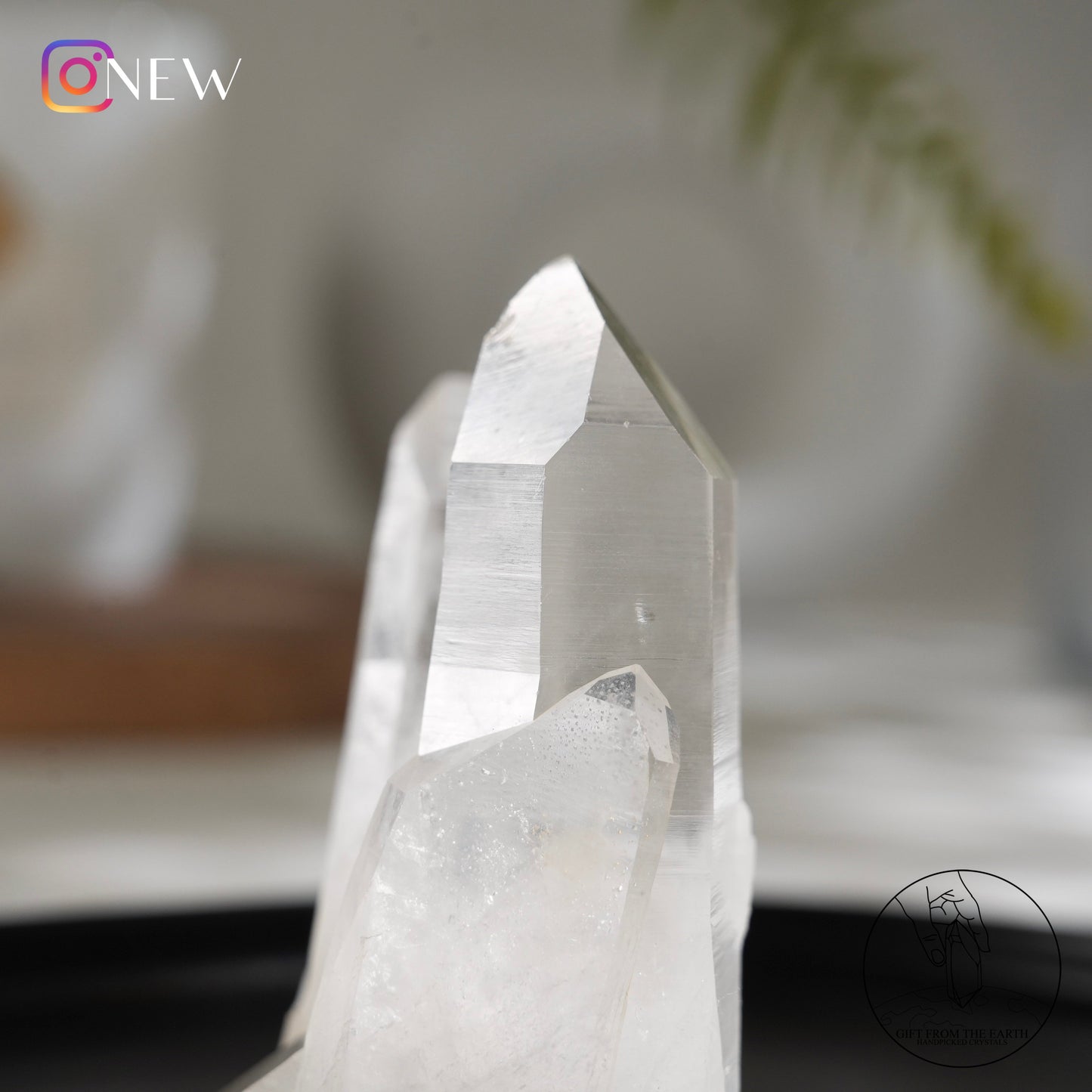 Brazilian blue needle lemurian quartz cluster