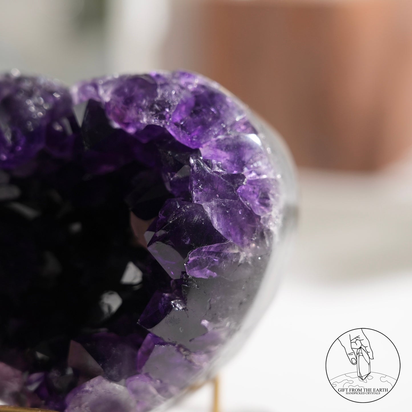 Heart-shaped amethyst cluster