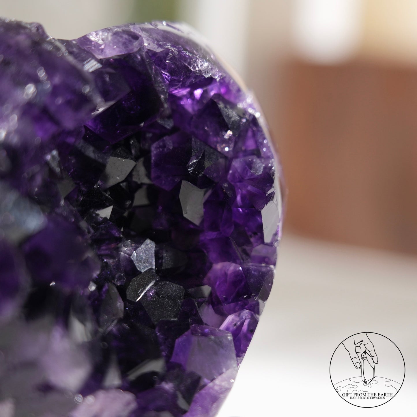 Heart-shaped amethyst cluster