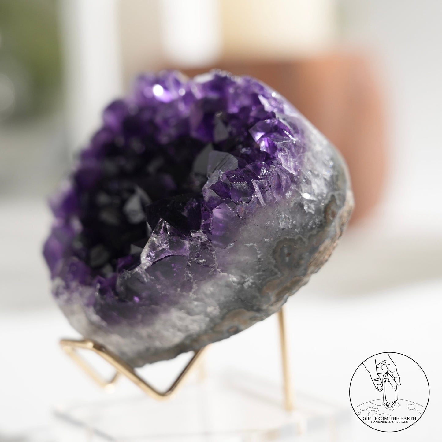 Heart-shaped amethyst cluster