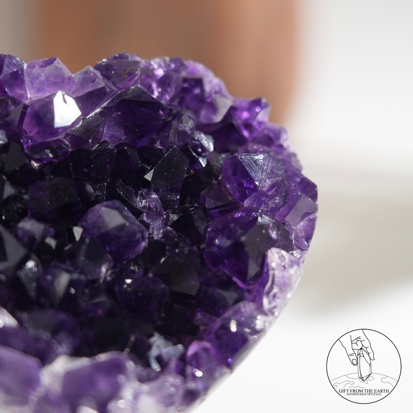 Heart-shaped amethyst cluster