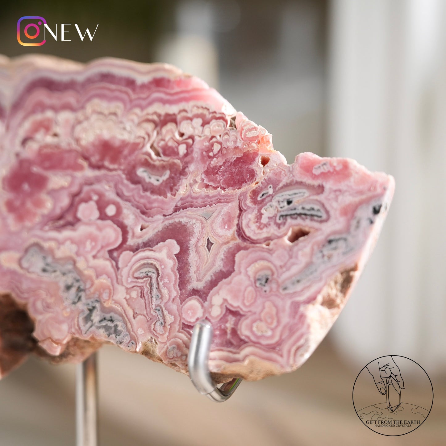 Argentinian rhodochrosite slice