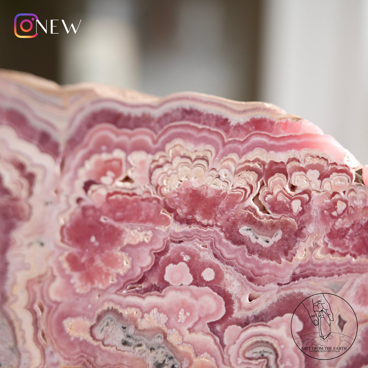 Argentinian rhodochrosite slice