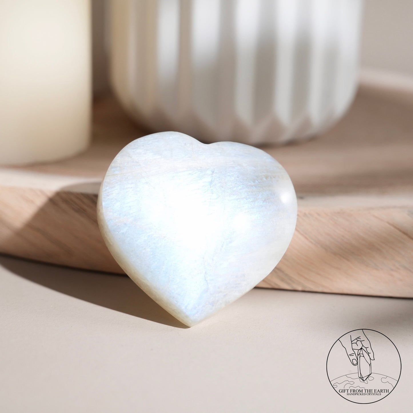 Sri Lankan green moonstone heart