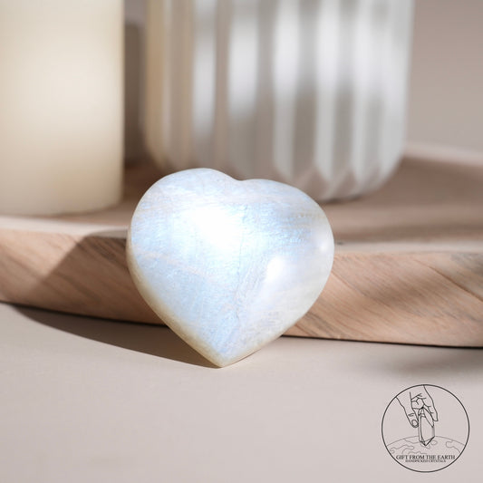 Sri Lankan green moonstone heart