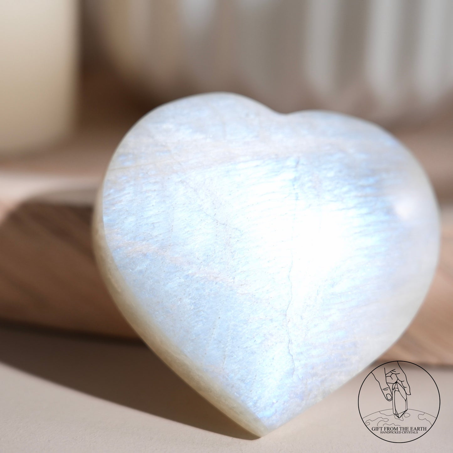 Sri Lankan green moonstone heart