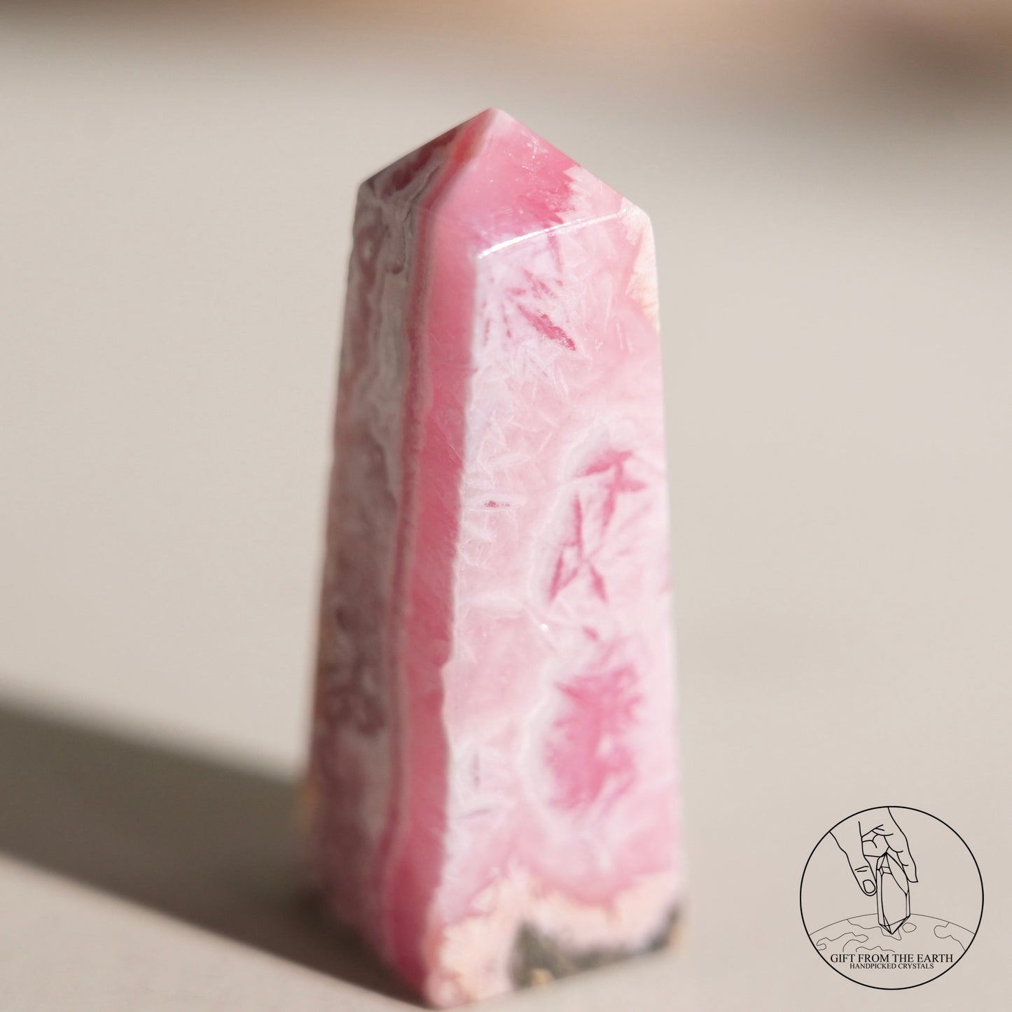 Argentinian rhodochrosite point