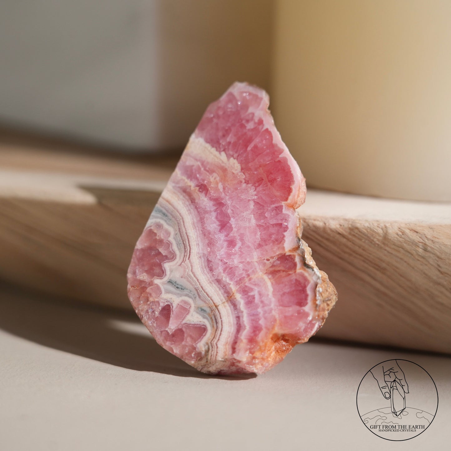 Argentinian rhodochrosite slice