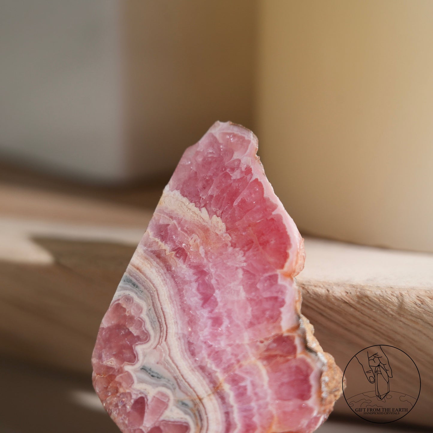 Argentinian rhodochrosite slice