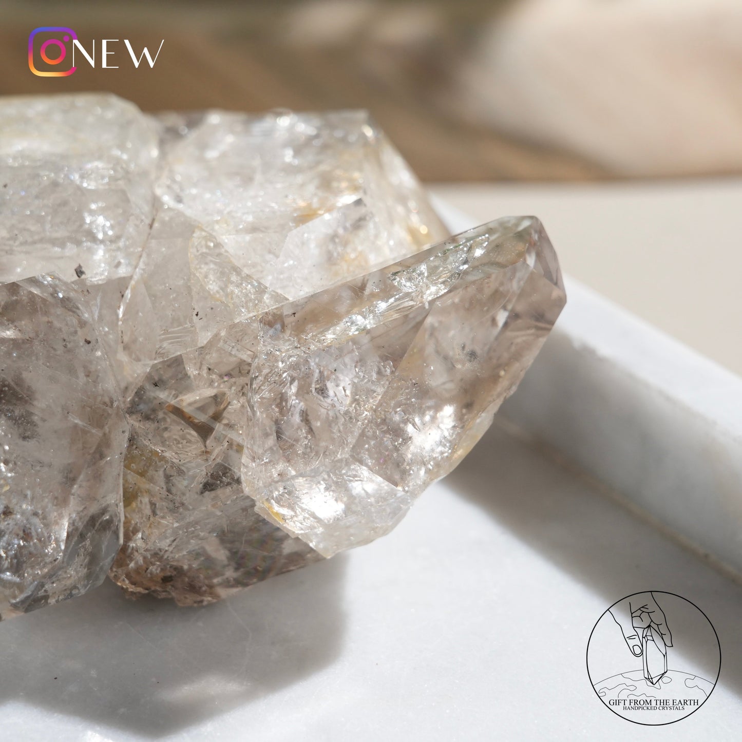 Herkimer diamond with golden healer