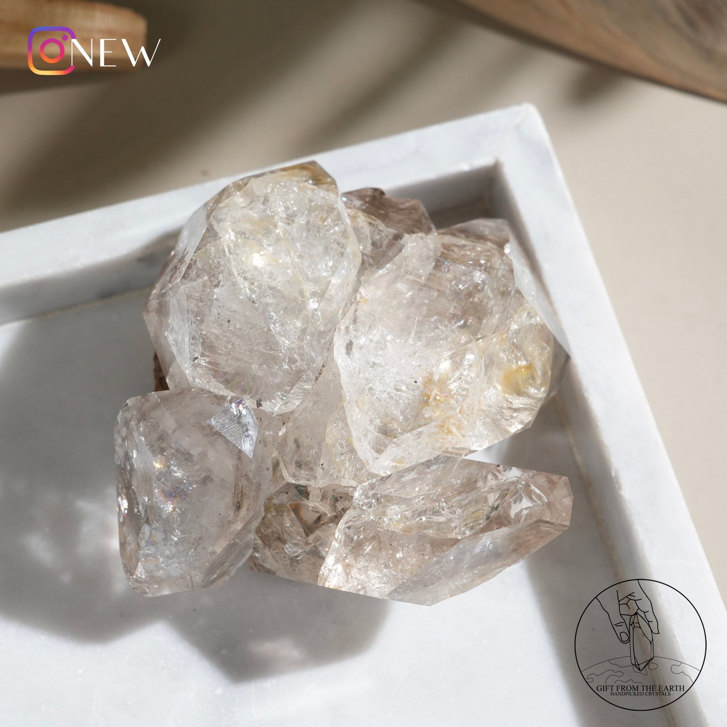 Herkimer diamond with golden healer