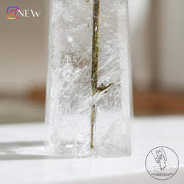 綠碧璽白水晶柱