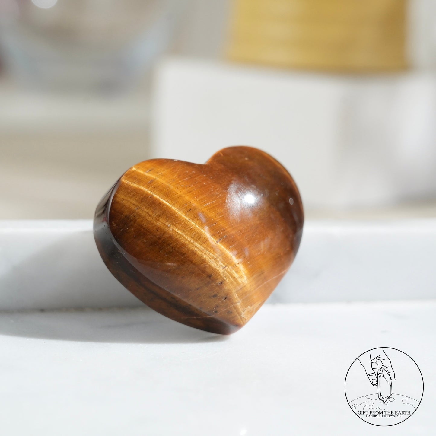 Yellow tiger's eye heart