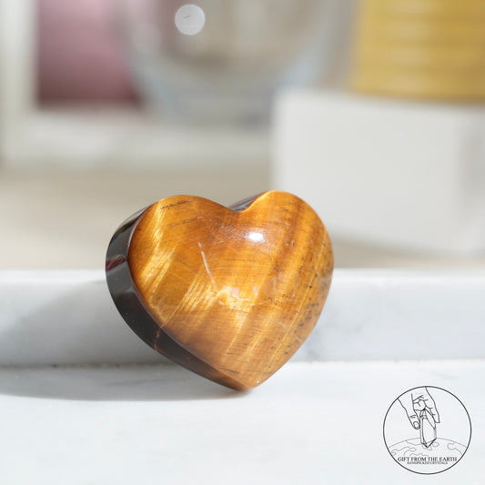 Yellow tiger's eye heart