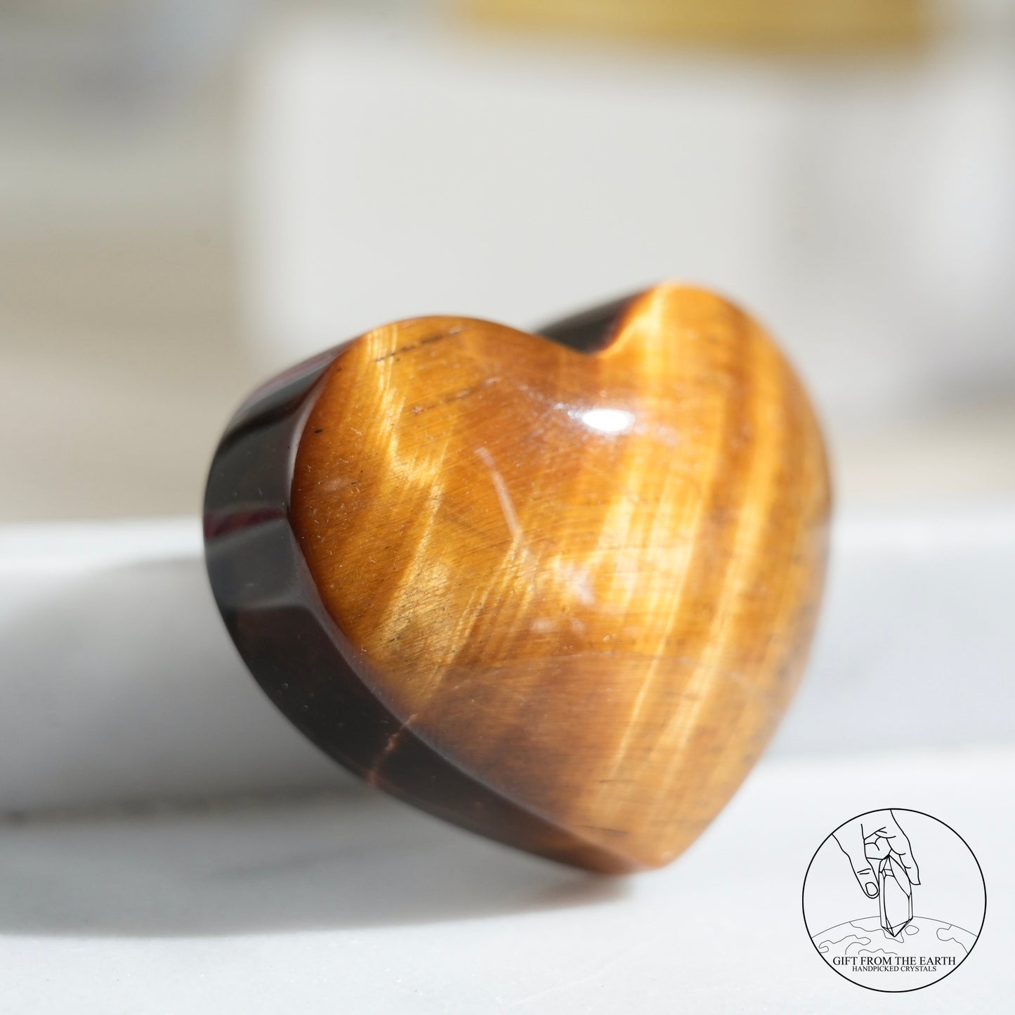 Yellow tiger's eye heart