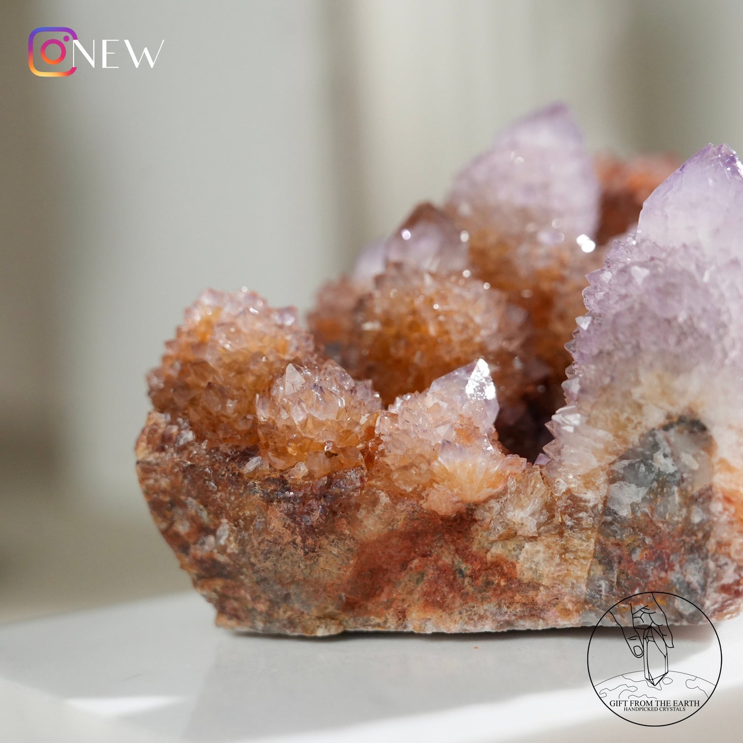 South African ametrine spirit quartz with hematite