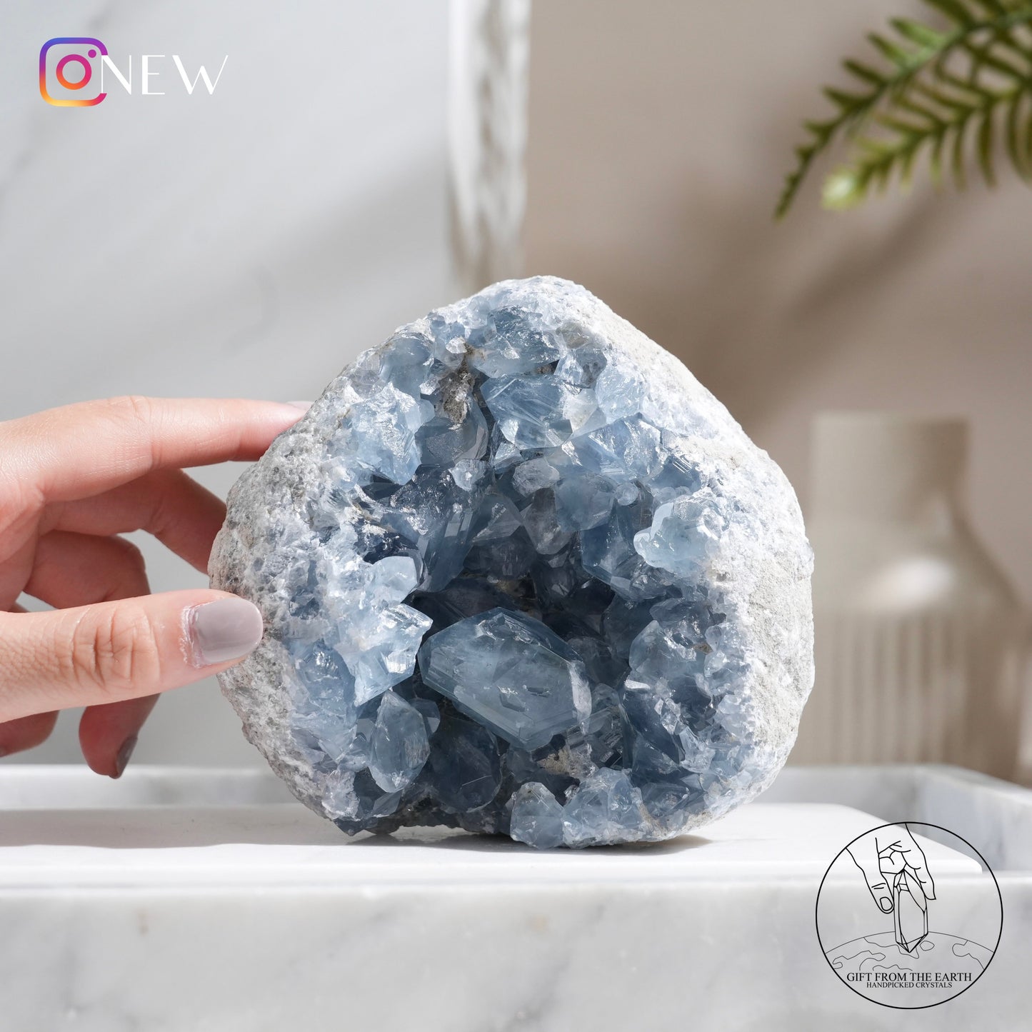 Celestite ornament