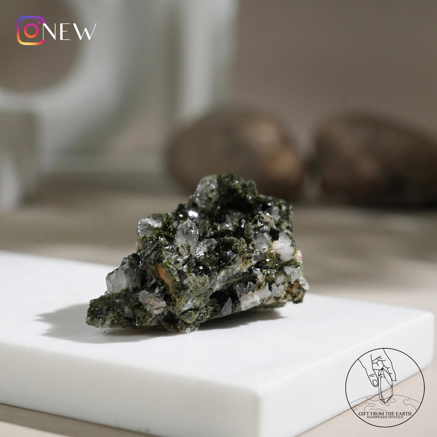 Turkish epidote in quartz