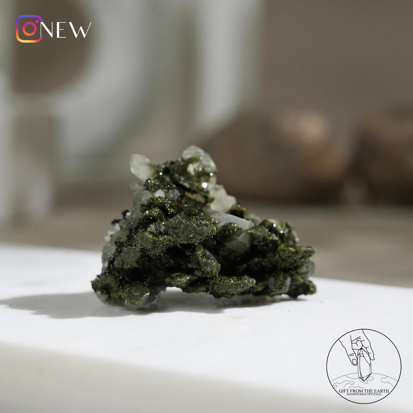 土耳其綠簾石白水晶共生