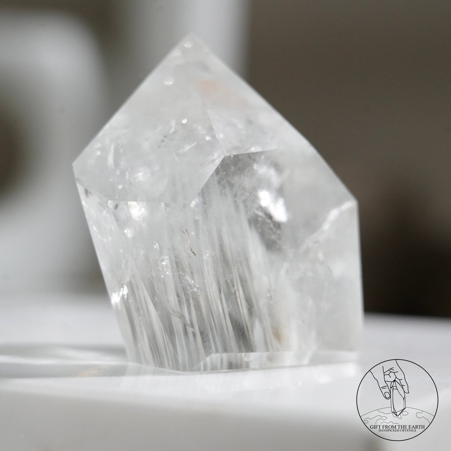 White rabbit hair quartz point