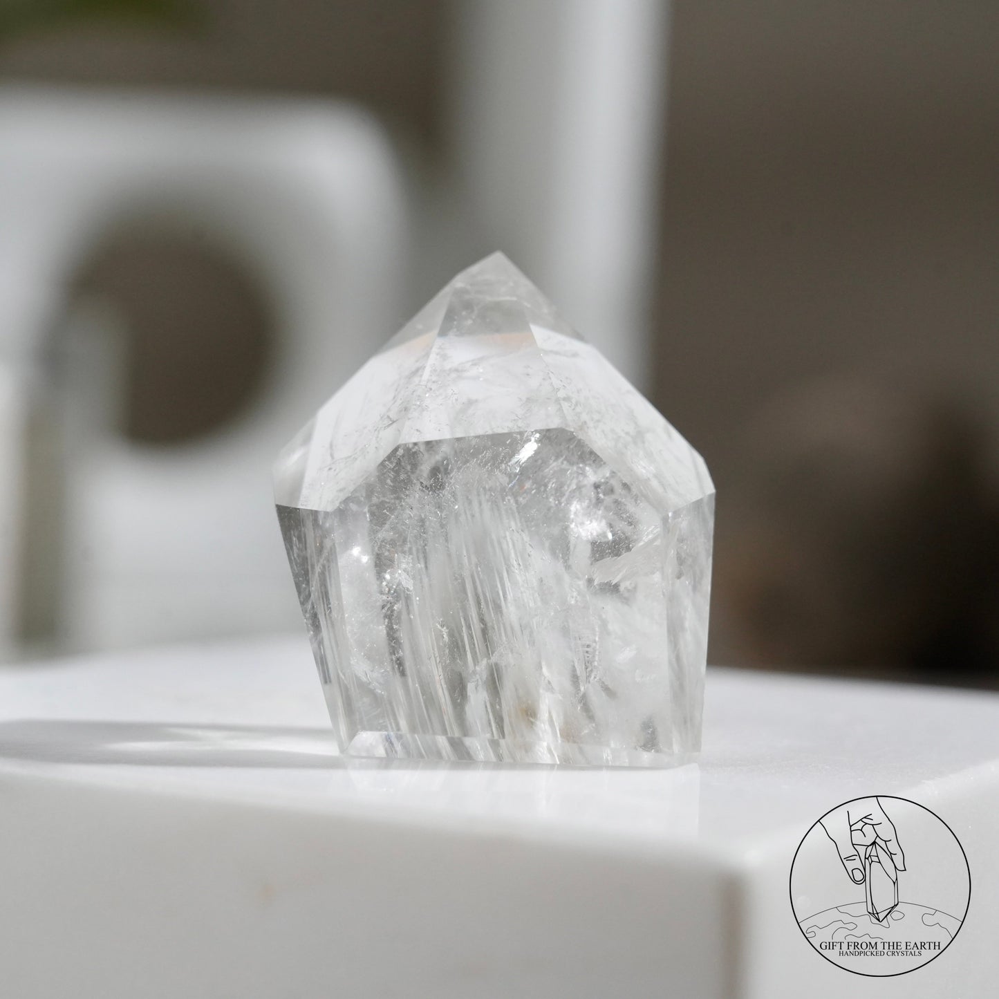 White rabbit hair quartz point