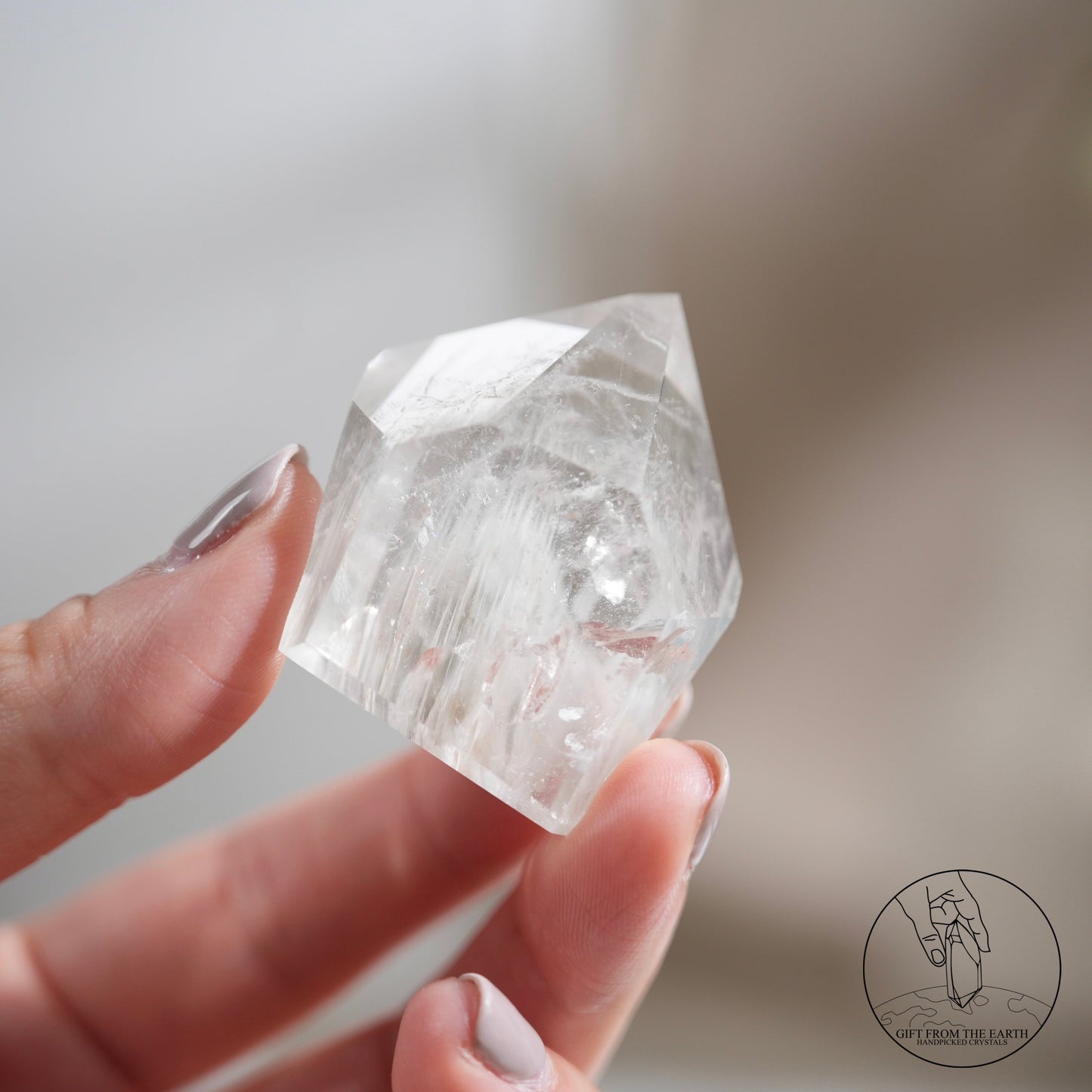 White rabbit hair quartz point